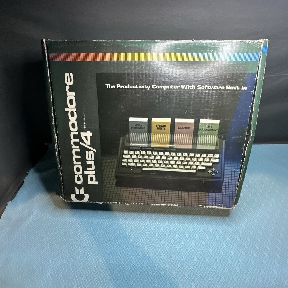 Vintage Commodore Plus/4 Computer With Box & Accessories Manuals